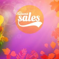Autumn sale realistic Leaves typography poster N13