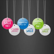 Set of colored tags for sale