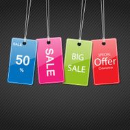 Set of colored tags for sale N3
