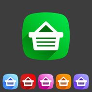 Shopping basket flat icon N2