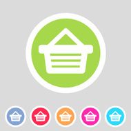 Shopping basket flat icon N3