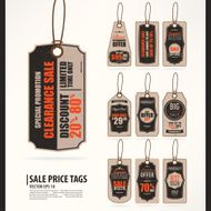 Collection of 10 Vintage Style Price Tags