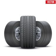 Realistic wheels and tire concept Vector Illustration