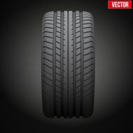 Dark background Realistic rubber tire symbol Vector Illustration