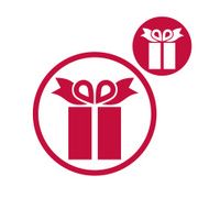 Gift box vector simple single color icon isolated on white