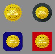 Flat 100 Genuine Badge icons
