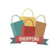 Shopping concept design retro design on white background N2