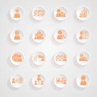 Finance icons button shadows vector set