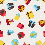 Seamless celebration pattern with colorful gift boxes
