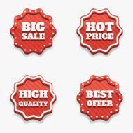 Set of 3d badges Sale discount Vector elements