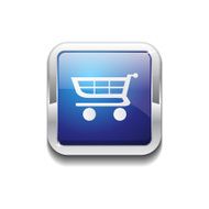 Shopping Square Vector Blue Web Icon Button