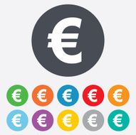 Euro sign icon EUR currency symbol N7