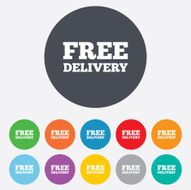 Free delivery sign icon Delivery button N6