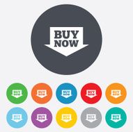 Buy now sign icon Online buying arrow button N4