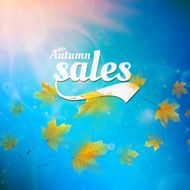 Autumn sale realistic Leaves typography poster N19