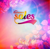 Autumn sale realistic Leaves typography poster N21