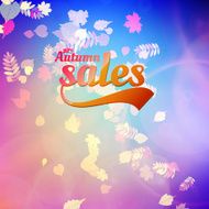 Autumn sale realistic Leaves typography poster N24