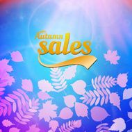 Autumn sale realistic Leaves typography poster N25