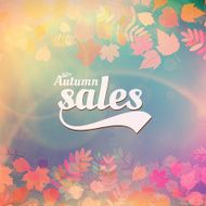 Autumn sale realistic Leaves typography poster N26