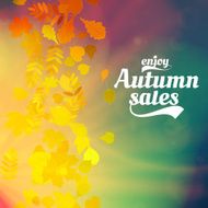 Autumn sale realistic Leaves typography poster N28