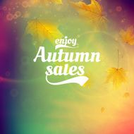 Autumn sale realistic Leaves typography poster N34