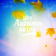 Autumn sale realistic Leaves typography poster N36