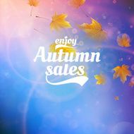 Autumn sale realistic Leaves typography poster N37