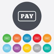 Pay sign icon Shopping button N4