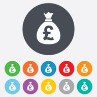 Money bag sign icon Pound GBP currency N15