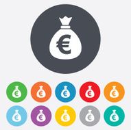Money bag sign icon Euro EUR currency N17