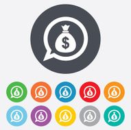 Money bag sign icon Dollar USD currency N16