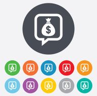Money bag sign icon Dollar USD currency N17