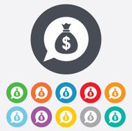 Money bag sign icon Dollar USD currency N19