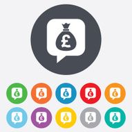 Money bag sign icon Pound GBP currency N18