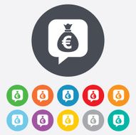 Money bag sign icon Euro EUR currency N20