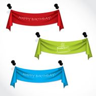 Happy birthday ribbons hanging
