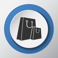 shopping bag paper icon with shadow