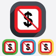 No Dollar sign icon USD currency symbol