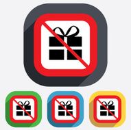 No Gift box sign icon Present symbol