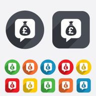 Money bag sign icon Pound GBP currency N22