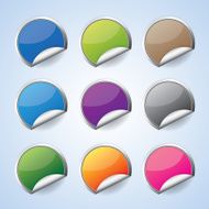 Colorful round labels