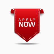 Apply Now Red Label Icon Vector Design