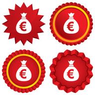 Money bag sign icon Euro EUR currency N25
