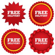 Free delivery sign icon Delivery button N7