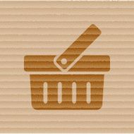 Shopping basket Flat modern web button and space for your