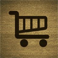 Shopping basket Flat modern web button and space for your N3