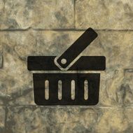 Shopping basket Flat modern web button and space for your N5
