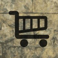 Shopping basket Flat modern web button and space for your N6