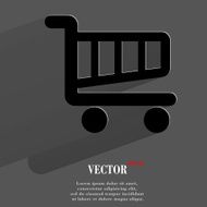 Shopping basket Flat modern web button with long shadow and