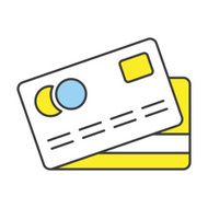 Vector Flat Line Design Concept Credit Card Icon